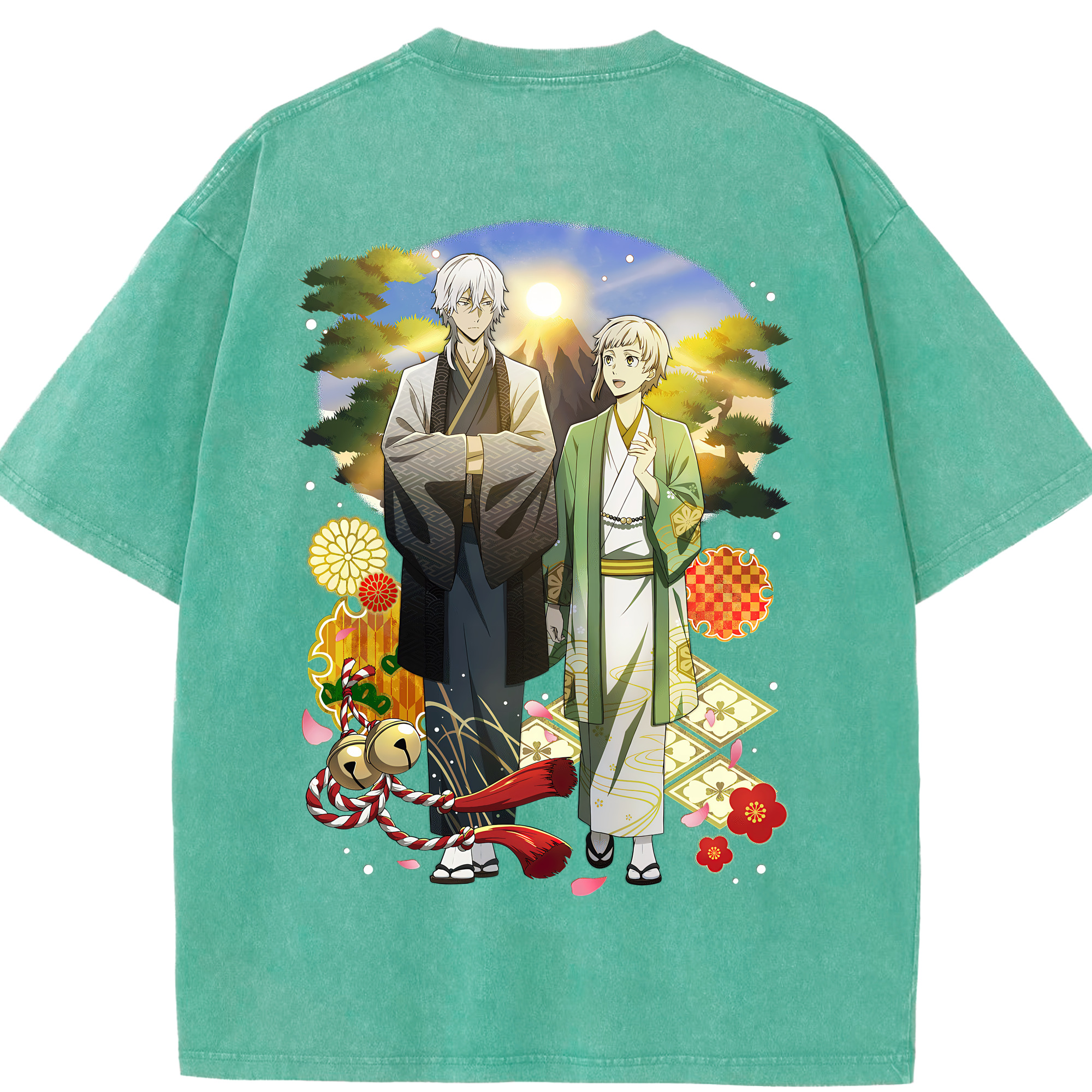 （画像用） 文豪ストレイドッグス Bungo Stray Dogs 綿100% ヴィンテージ風 半袖Tシャツ（背面プリント）